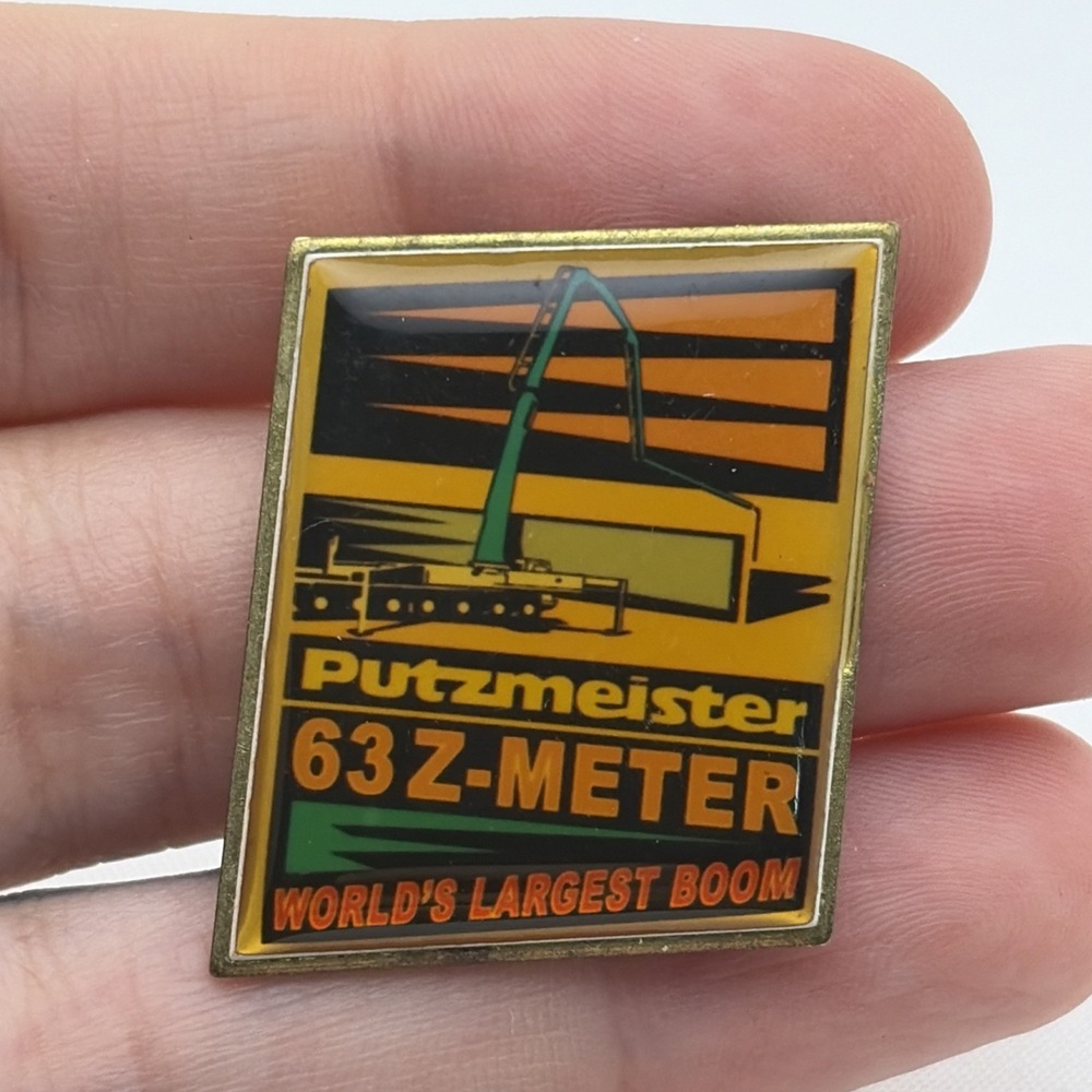 Putzmeister 63 Z-Meter World's Largest Boom Lapel Hat Pin